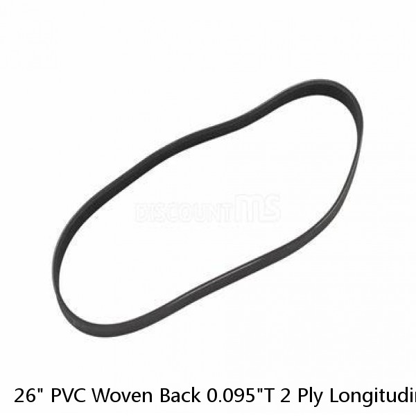 26" PVC Woven Back 0.095"T 2 Ply Longitudinal Ribbed Conveyor Belt 18'-6"