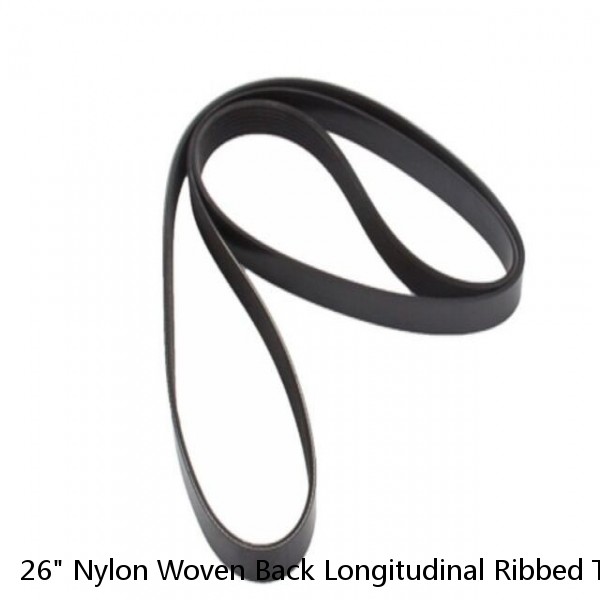 26" Nylon Woven Back Longitudinal Ribbed Top Conveyor Belt 0.079"T x 18'6"